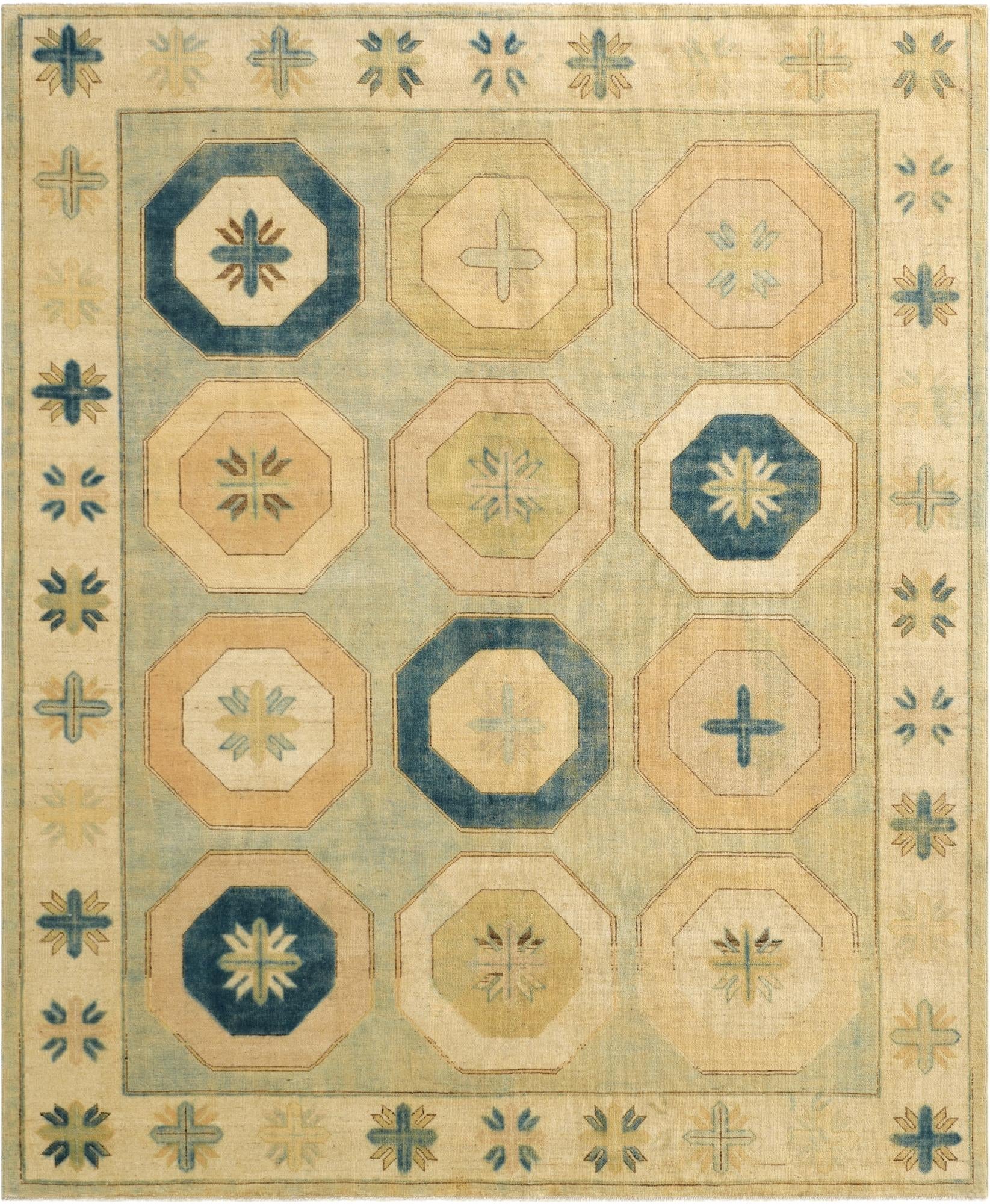 7' 11 x 9' 8  Hand Knotted Oushak Wool Rug