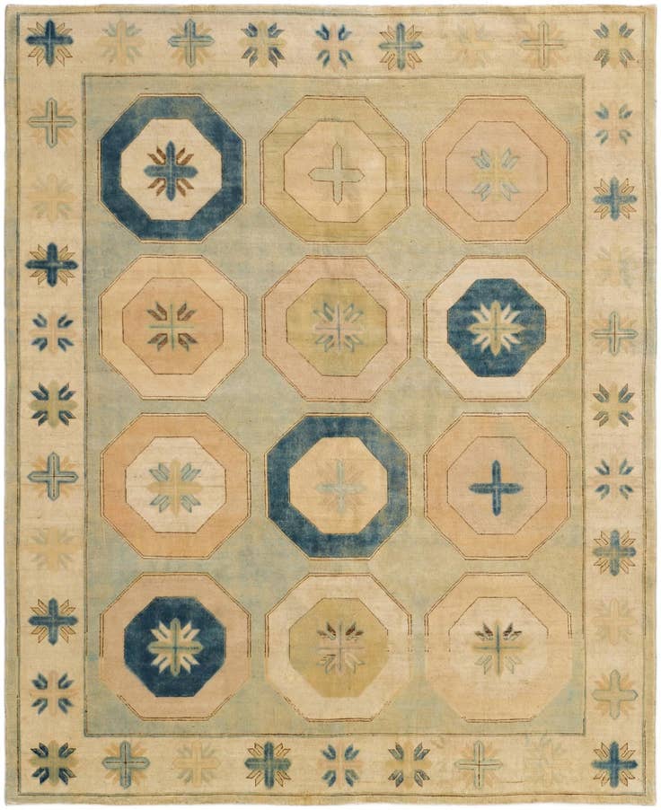 Detail image of 7' 11 x 9' 8 Hand Knotted Oushak Wool Rug