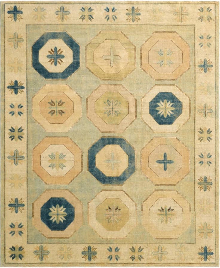 Detail image of 7' 11 x 9' 8 Hand Knotted Oushak Wool Rug