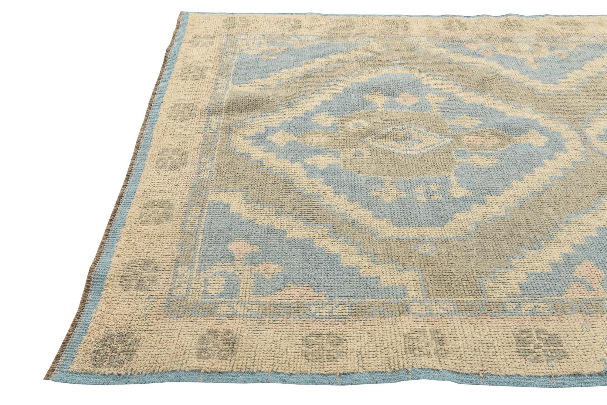 6' 1 x 9' 5 Hand Knotted Oushak Wool Rug