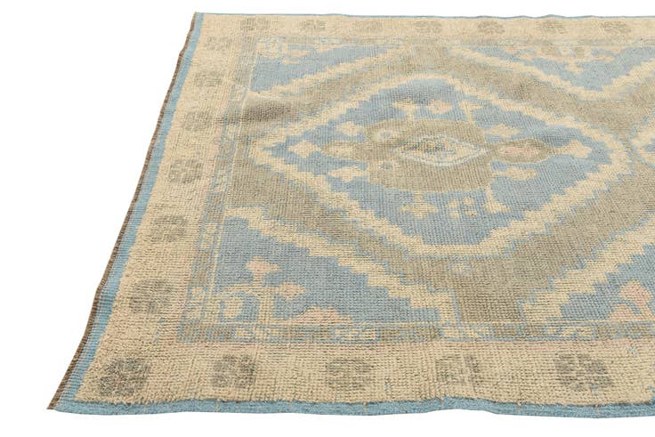 Detail image of 6' 1 x 9' 5 Hand Knotted Oushak Wool Rug
