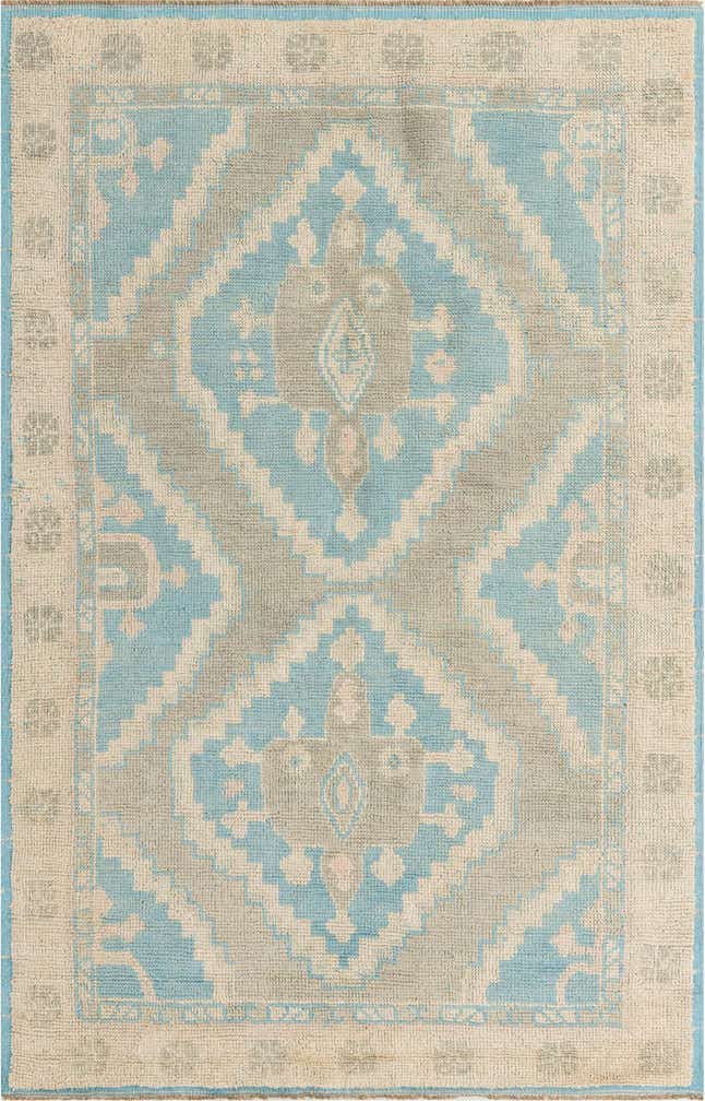 6' 1 x 9' 5 Hand Knotted Oushak Wool Rug