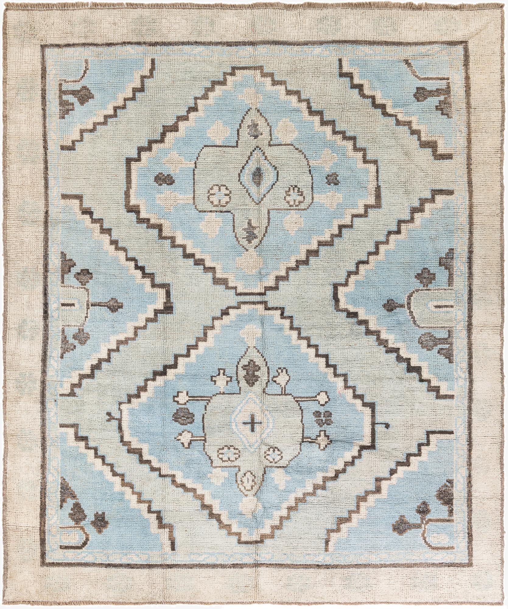 8' 4 x 10'  Hand Knotted Oushak Wool Rug