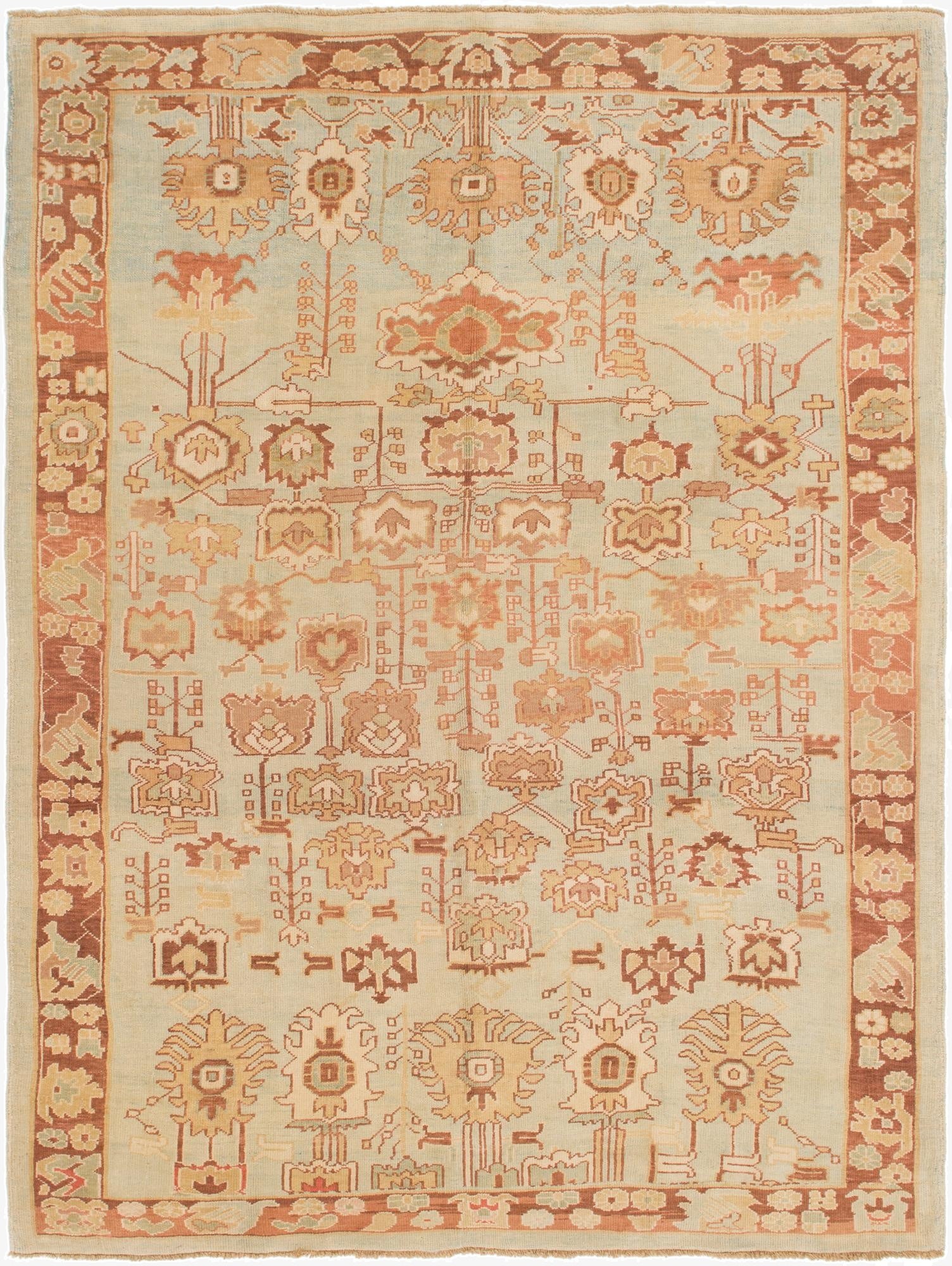 8' 8 x 11' 8 Hand Knotted Oushak Wool Rug