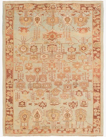 8' 8 x 11' 8 Hand Knotted Oushak Wool Rug