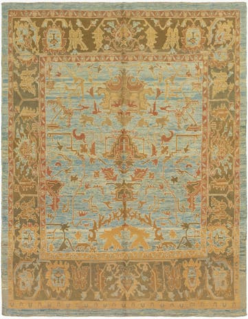 11' x 14' 4 Hand Knotted Oushak Wool Rug