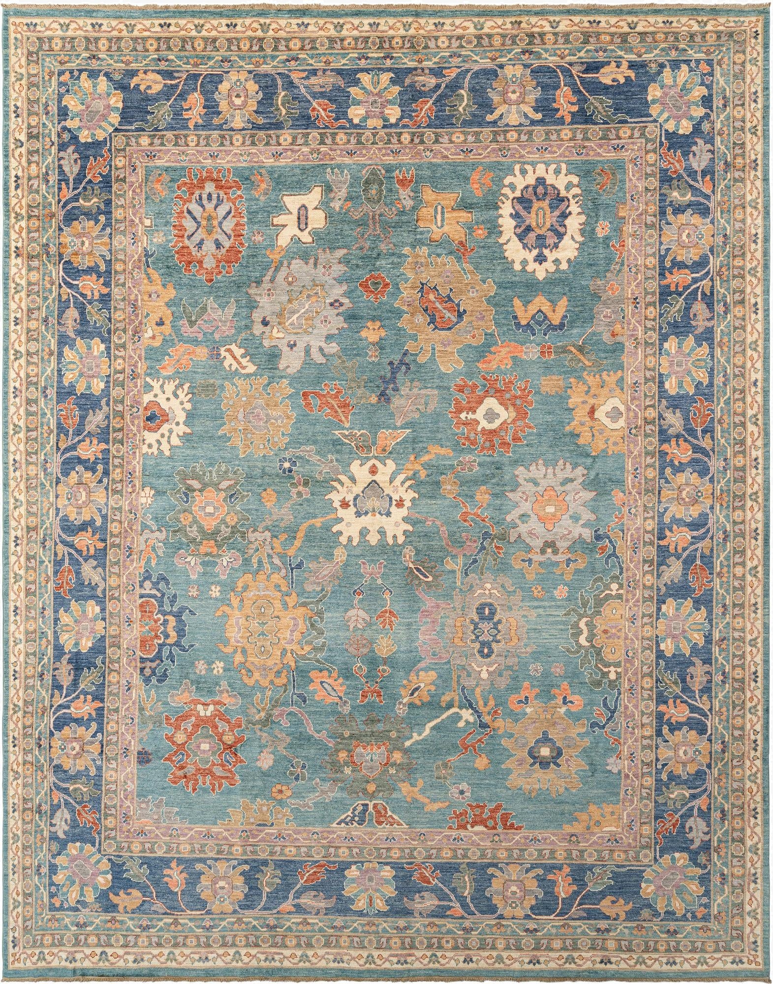 11' 11 x 14' 10  Hand Knotted Oushak Rug