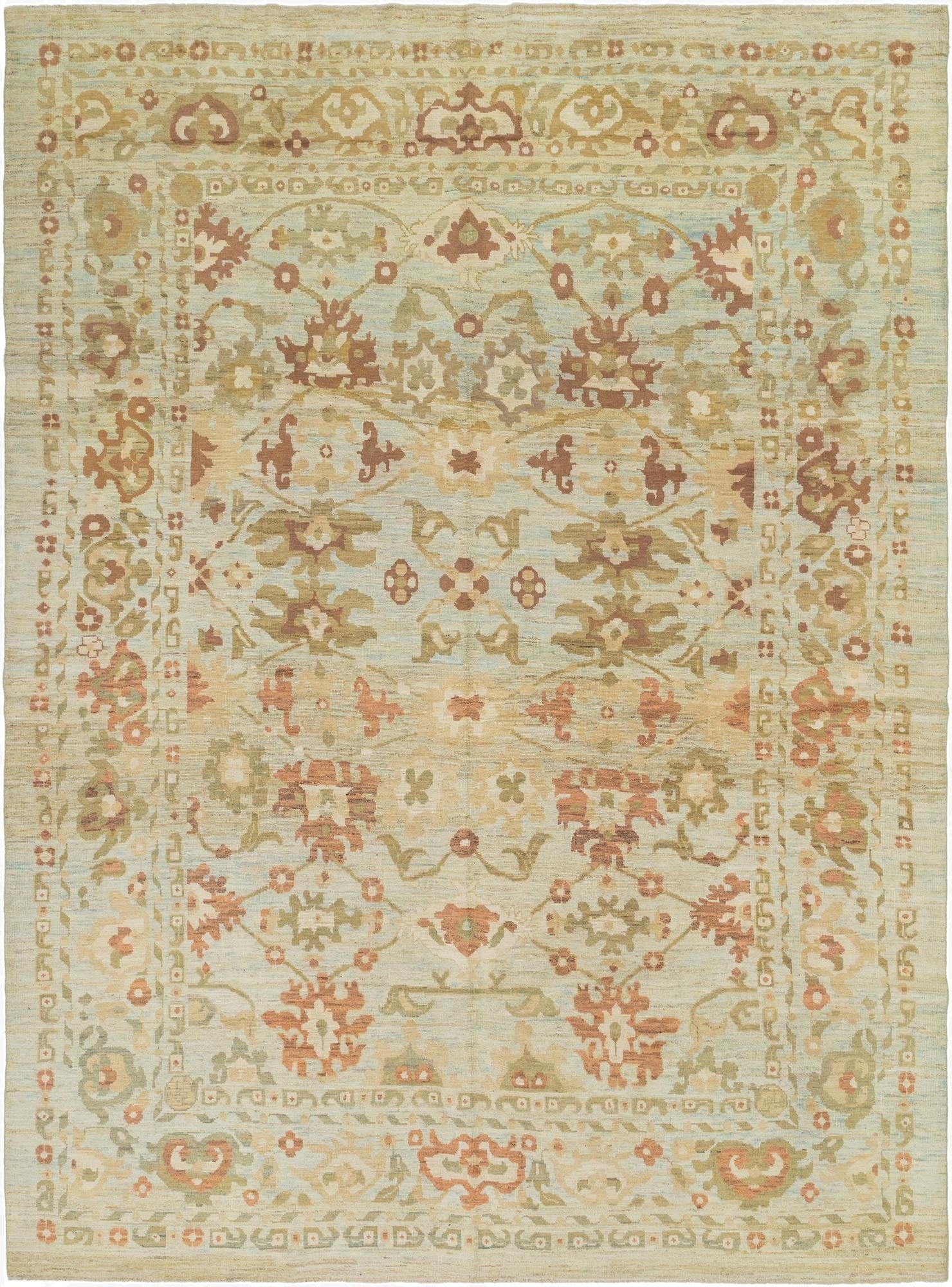 12' 3 x 16' 9  Hand Knotted Oushak Wool Rug