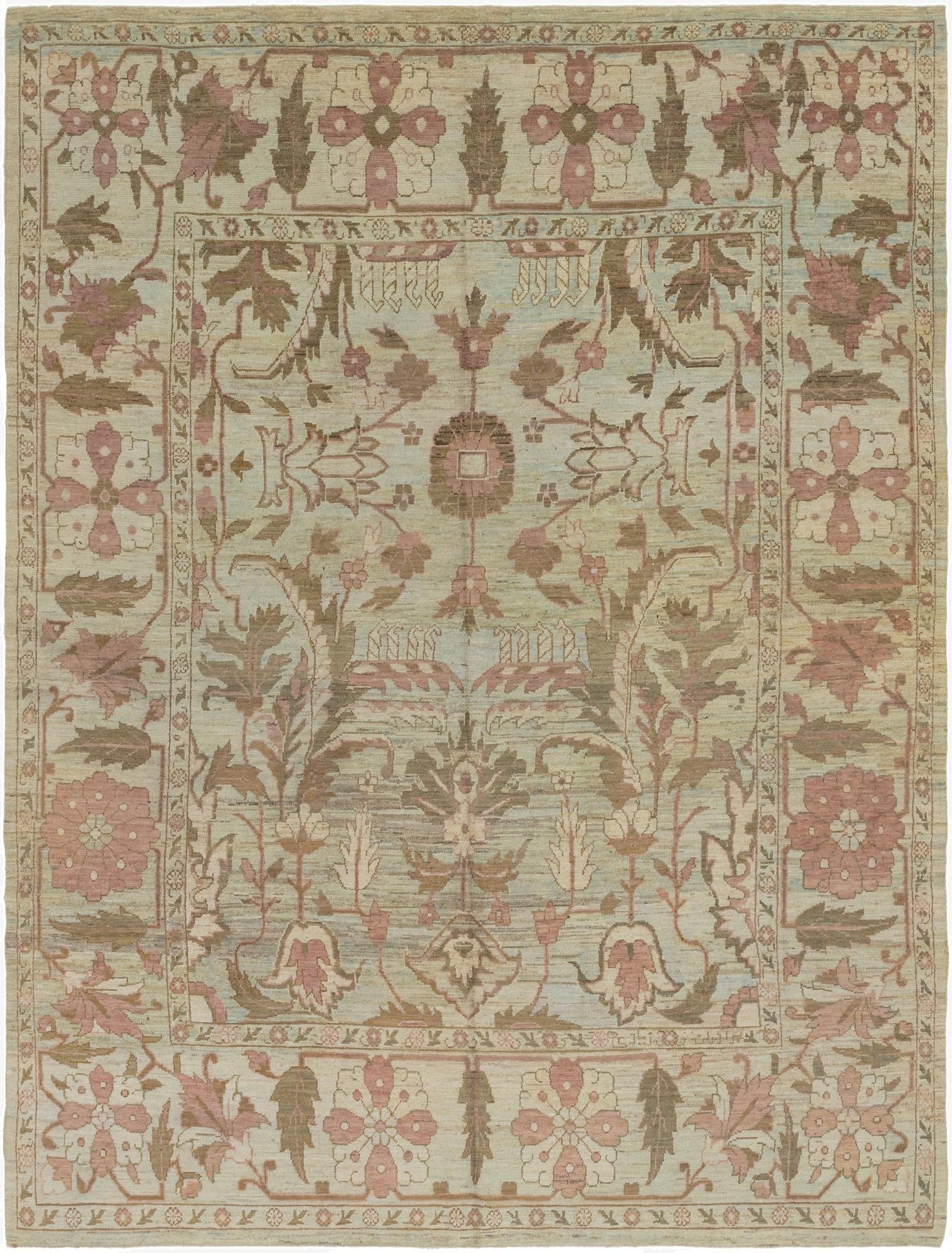 11' 7 x 15' 5  Hand Knotted Oushak Wool Rug