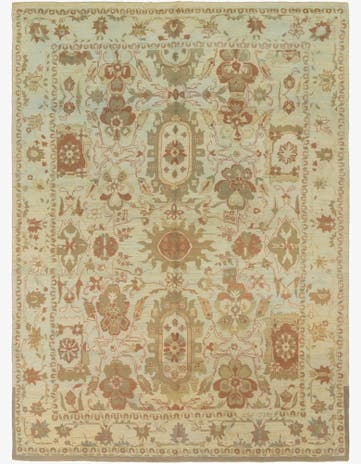 11' 7 x 15' 10 Hand Knotted Oushak Wool Rug