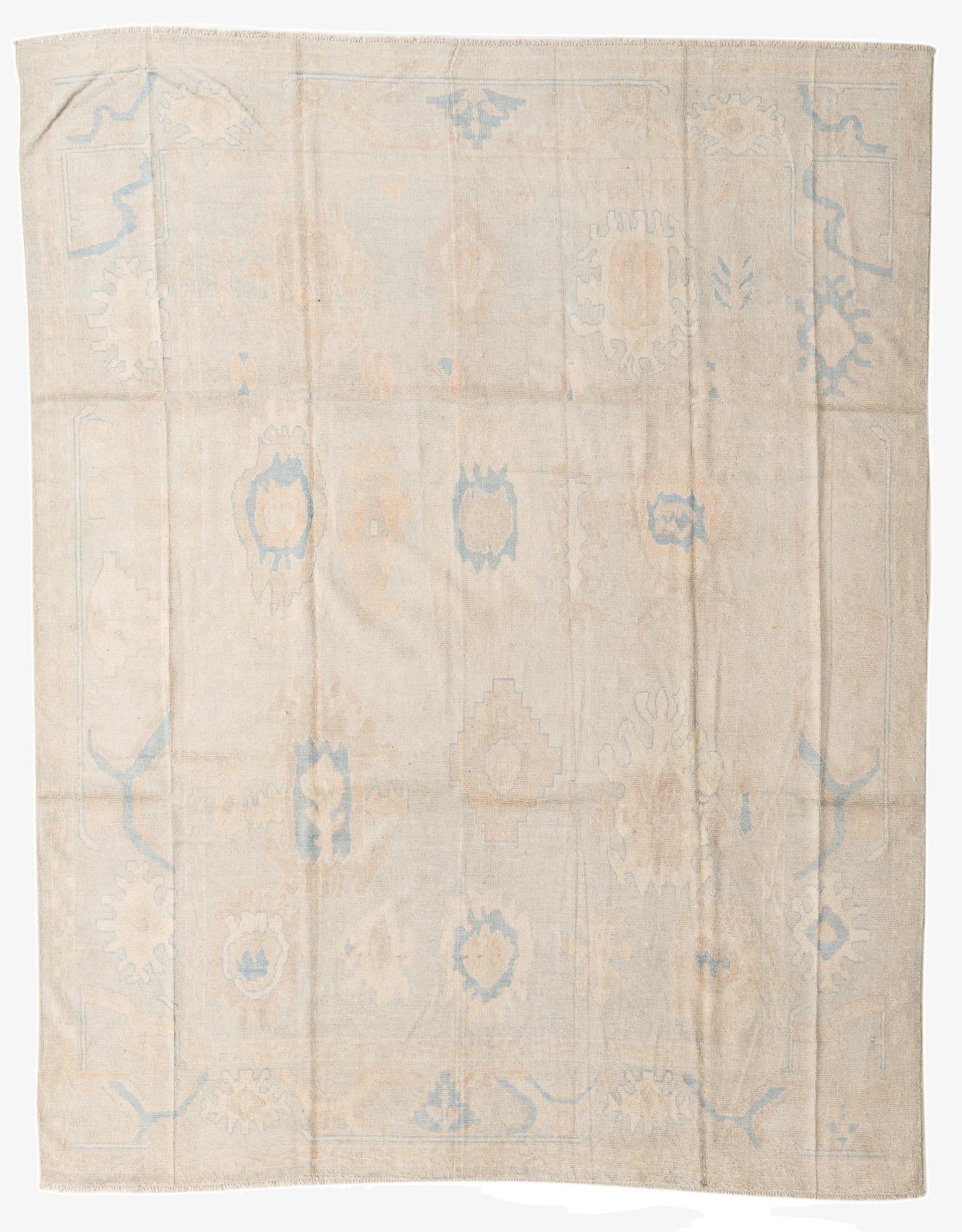 8' 9 x 11' 1  Hand Knotted Oushak Wool Rug