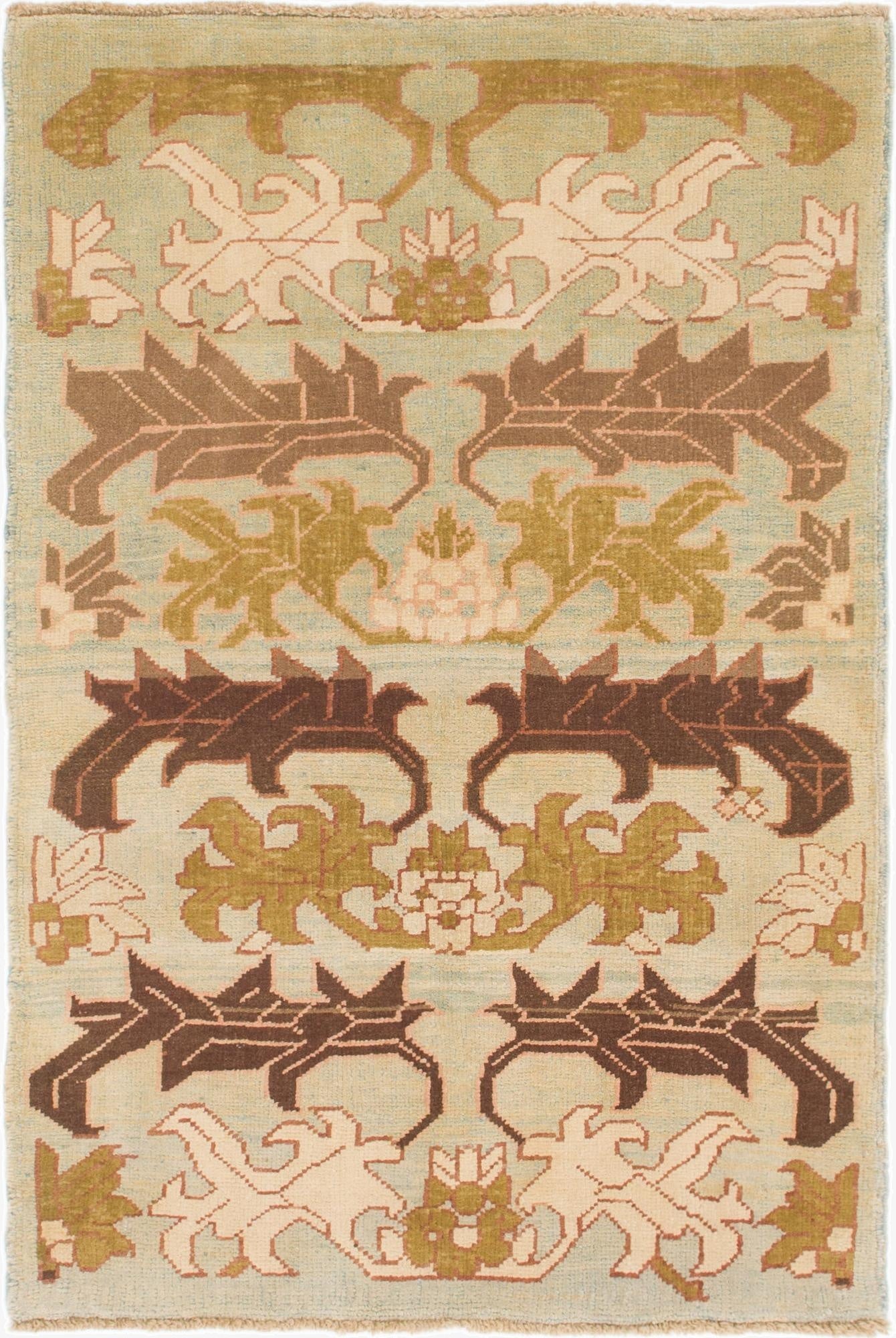 4' 3 x 6' 3  Hand Knotted Oushak Wool Rug