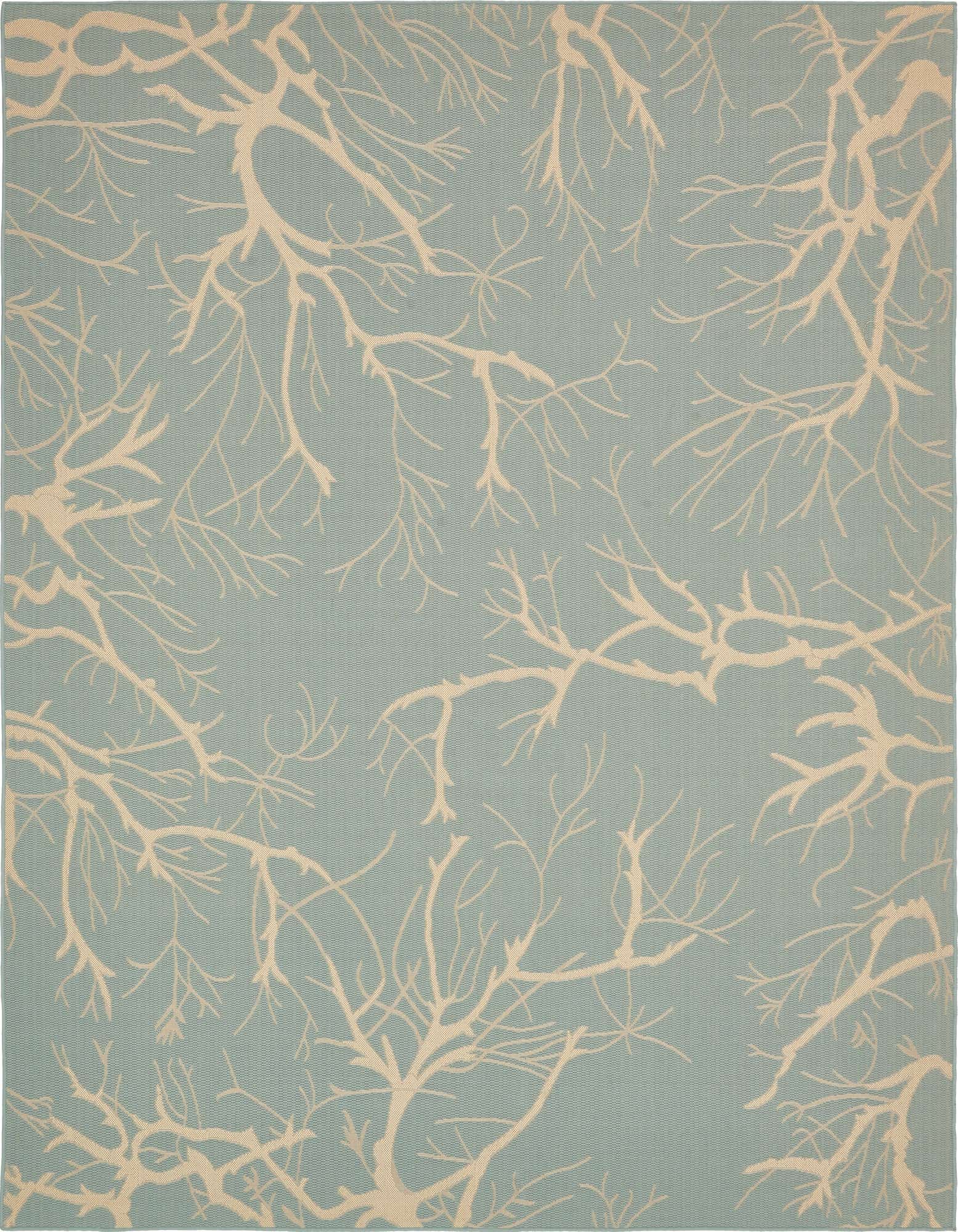 9' x 12' 2 Easy-Clean Botanical Indoor / Outdoor Rug