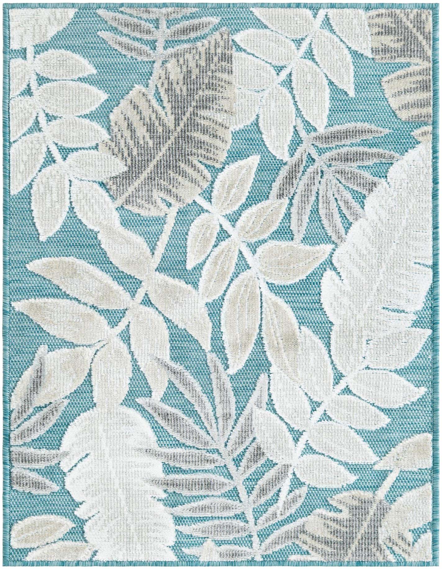 2' 2 x 3' Easy-Clean Botanical Indoor / Outdoor Rug