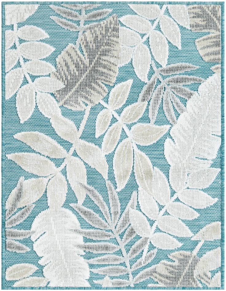 Detail image of 2' 2 x 3' Easy-Clean Botanical Indoor / Outdoor Rug