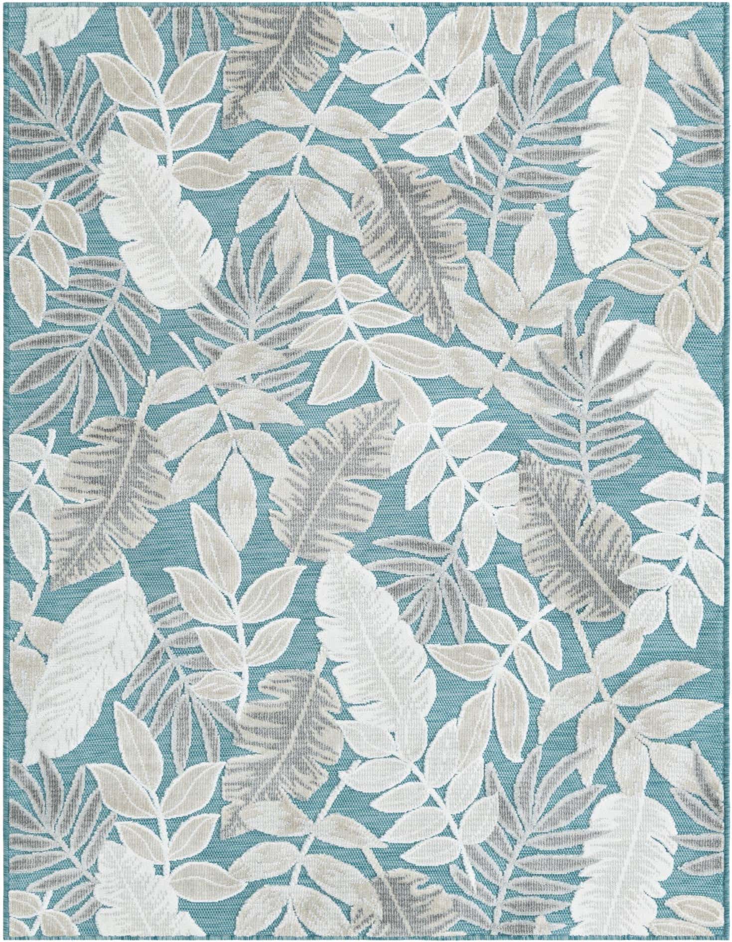 4' 5 x 6' Easy-Clean Botanical Indoor / Outdoor Rug