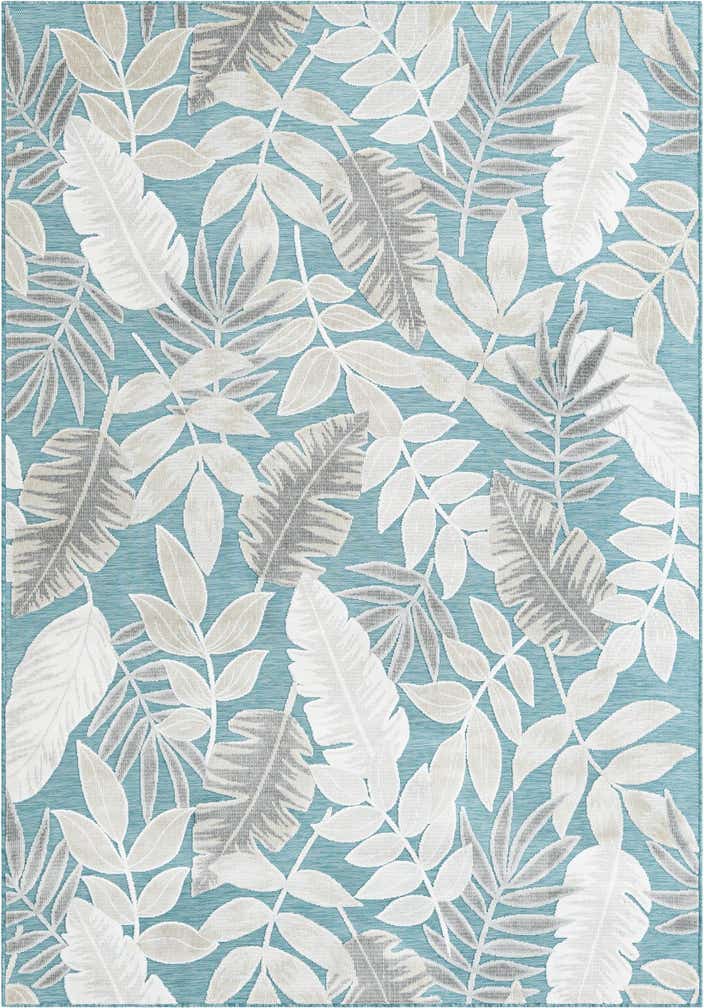 6' 4 x 9' Easy-Clean Botanical Indoor / Outdoor Rug