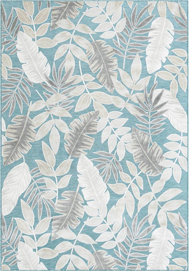 Detail image of 6' 4 x 9' Easy-Clean Botanical Indoor / Outdoor Rug