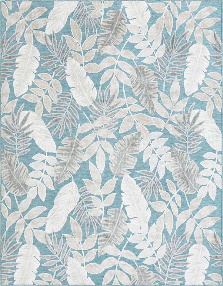 Detail image of 8' 2 x 10' Easy-Clean Botanical Indoor / Outdoor Rug
