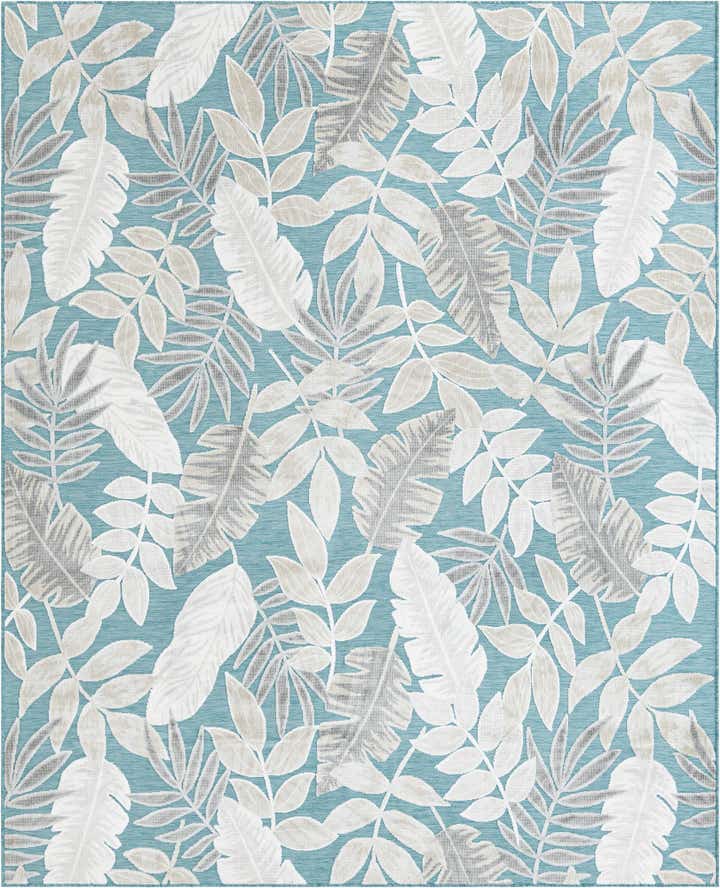 8' 2 x 10' Easy-Clean Botanical Indoor / Outdoor Rug