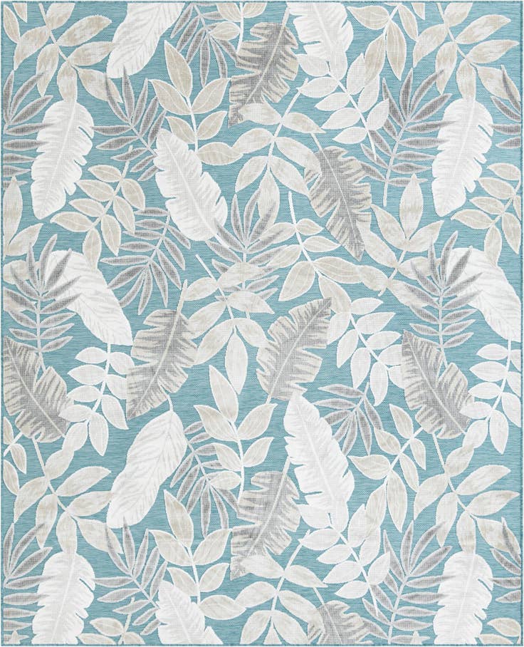 Detail image of 8' 2 x 10' Easy-Clean Botanical Indoor / Outdoor Rug