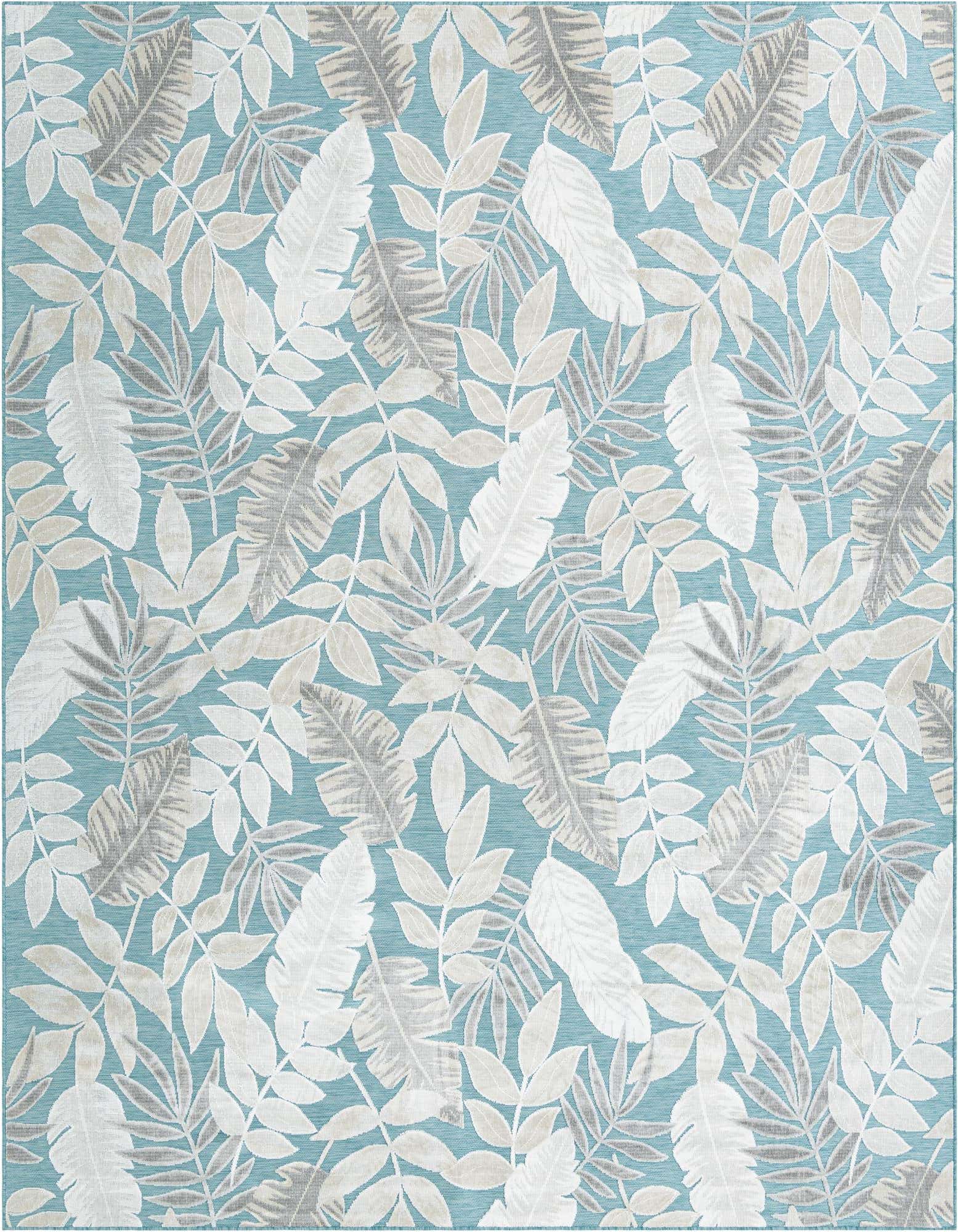 9' 9 x 12' Easy-Clean Botanical Indoor / Outdoor Rug