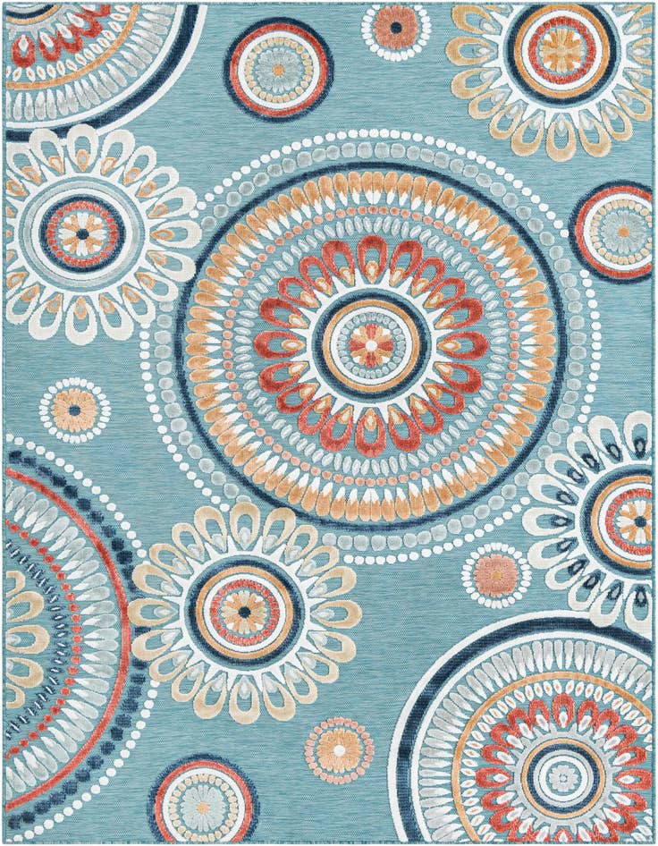 Detail image of 6' 4 x 9' Easy-Clean Botanical Indoor / Outdoor Rug