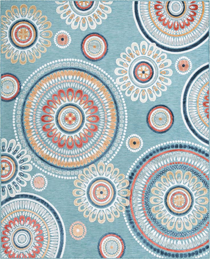 Detail image of 8' 2 x 10' Easy-Clean Botanical Indoor / Outdoor Rug