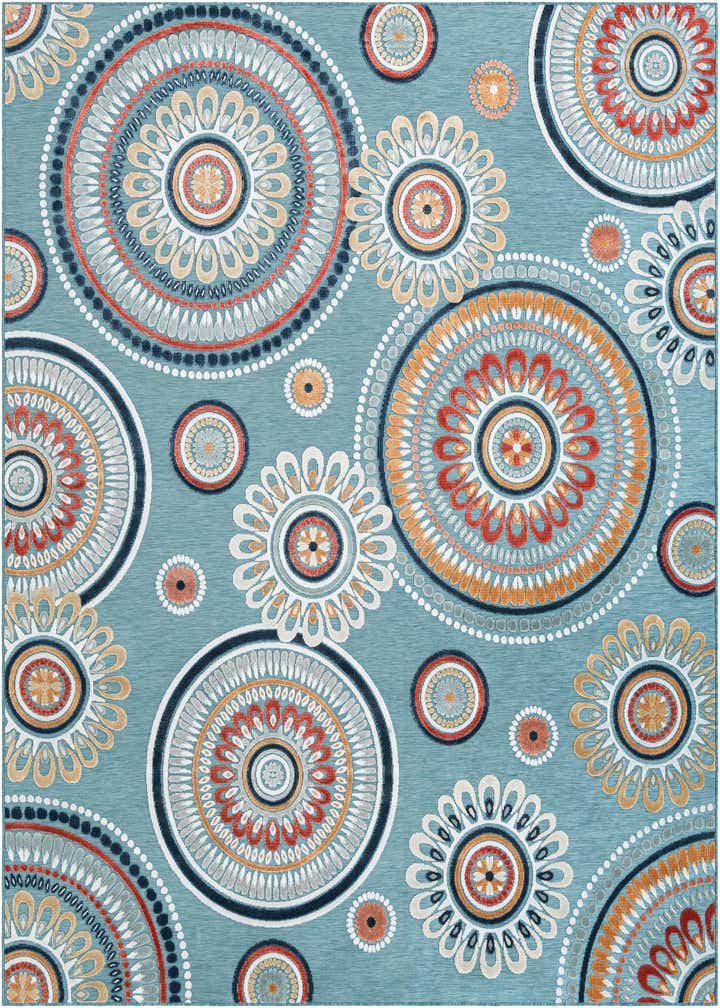 9' 9 x 12' Easy-Clean Botanical Indoor / Outdoor Rug