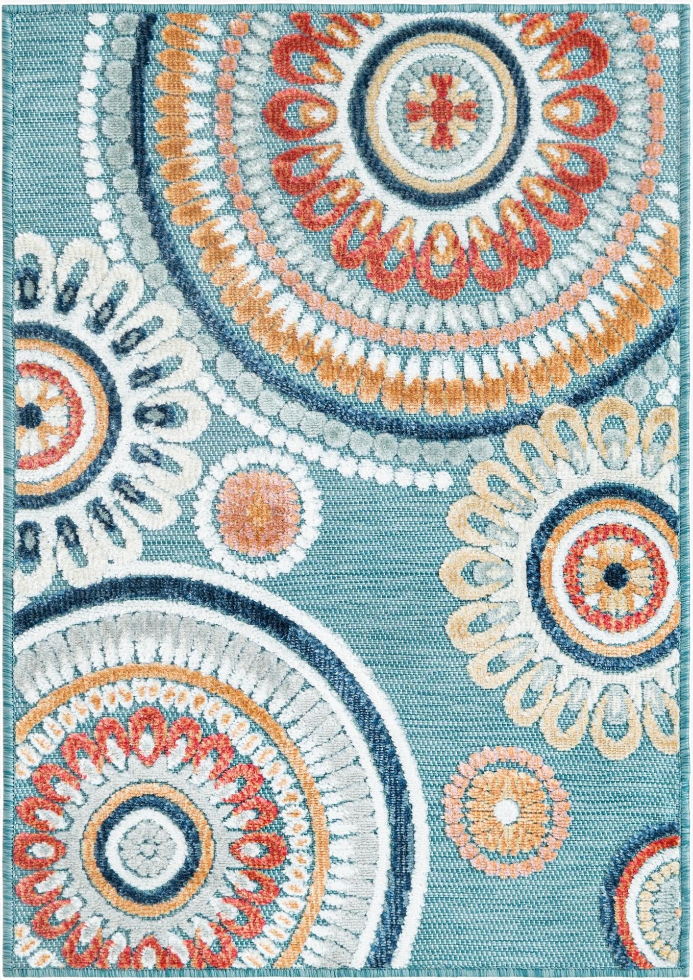 Primary image 2' 2 x 3'  Washable Botanical Indoor / Outdoor Rug