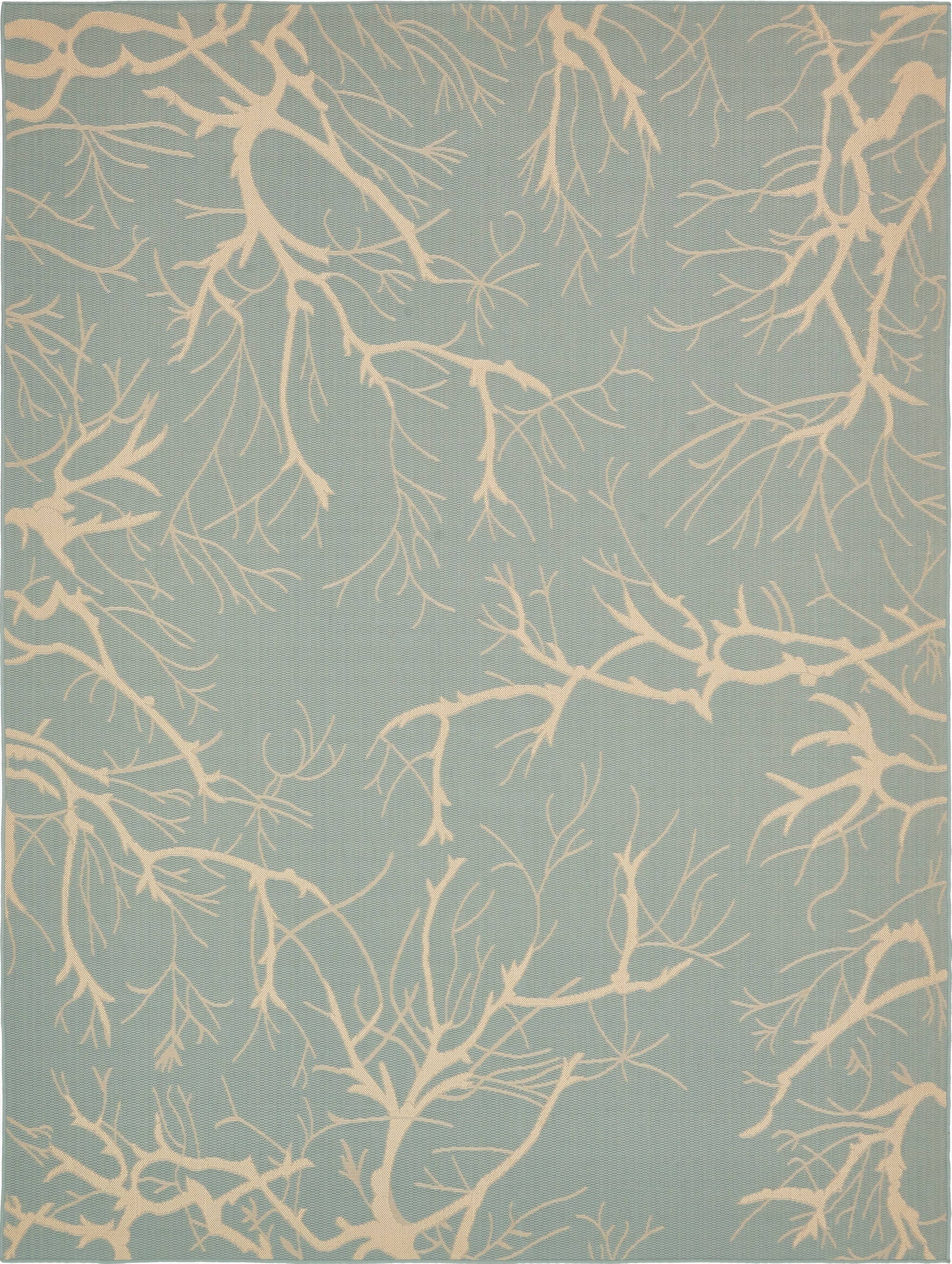 9' x 12' 2  Washable Botanical Indoor / Outdoor Rug