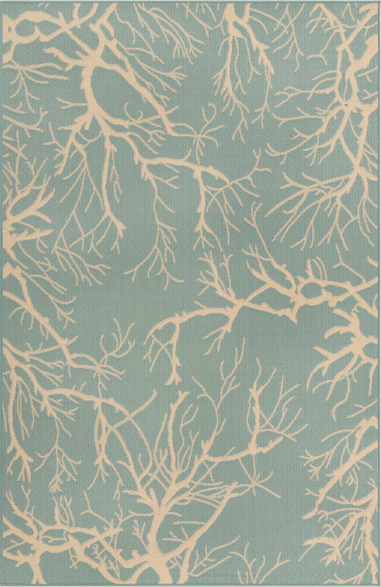 5' x 8'  Washable Botanical Indoor / Outdoor Rug