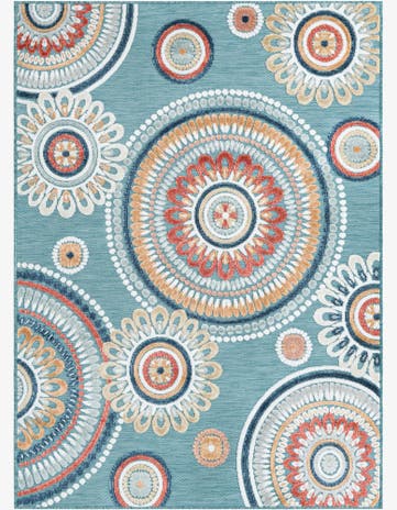 4' 5 x 6' Easy-Clean Botanical Indoor / Outdoor Rug