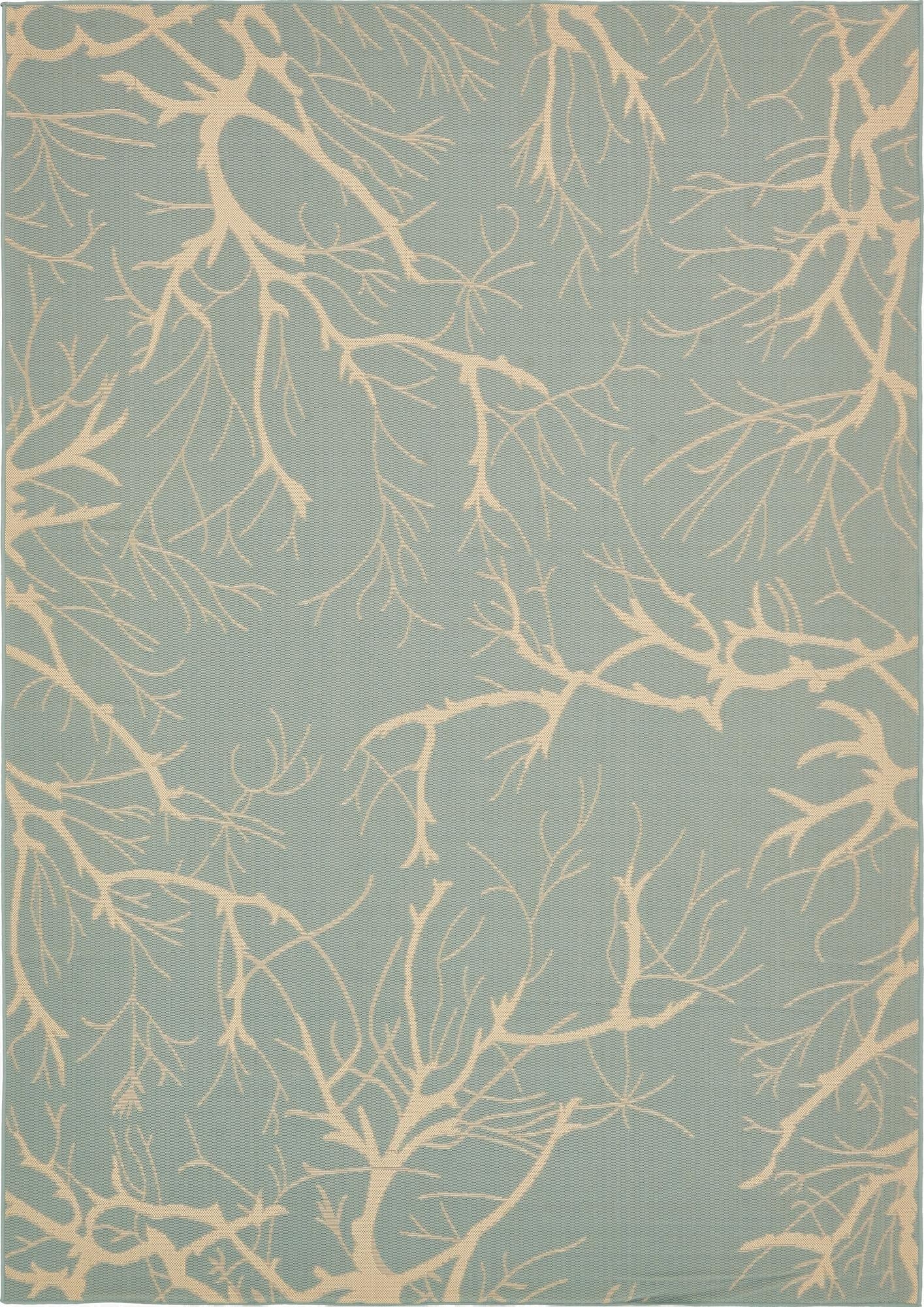 8' x 11' 4  Washable Botanical Indoor / Outdoor Rug