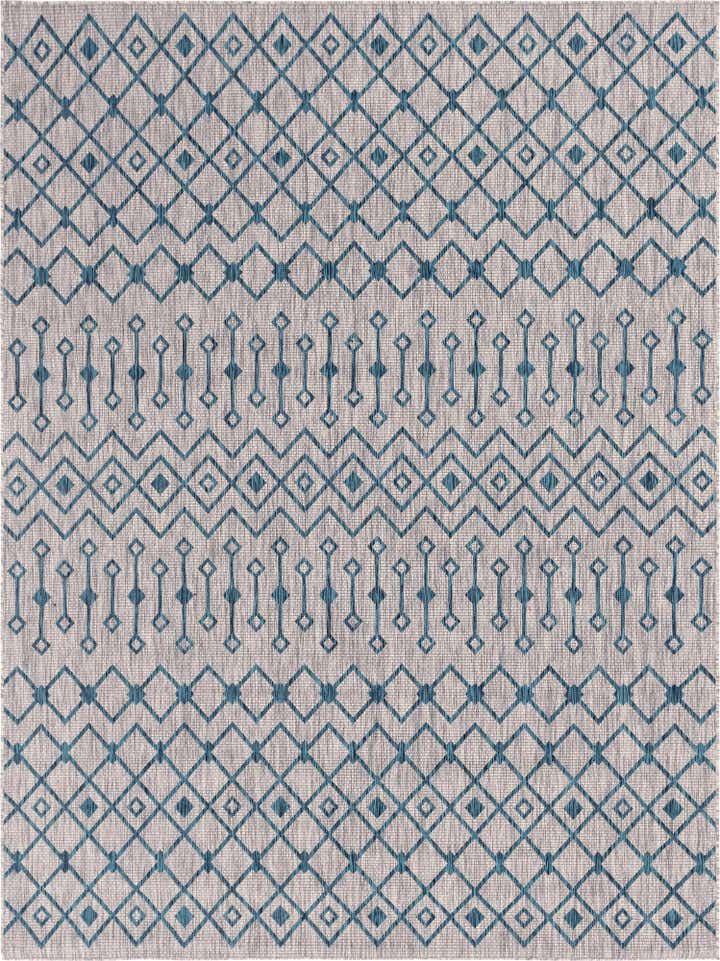 9' x 12' 2 Easy-Clean Lattice Indoor / Outdoor Rug
