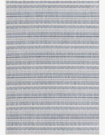 Light Blue Easy-Clean Ribbon Indoor / Outdoor Rug