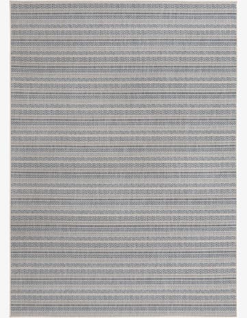 Light Blue Easy-Clean Ribbon Indoor / Outdoor Rug
