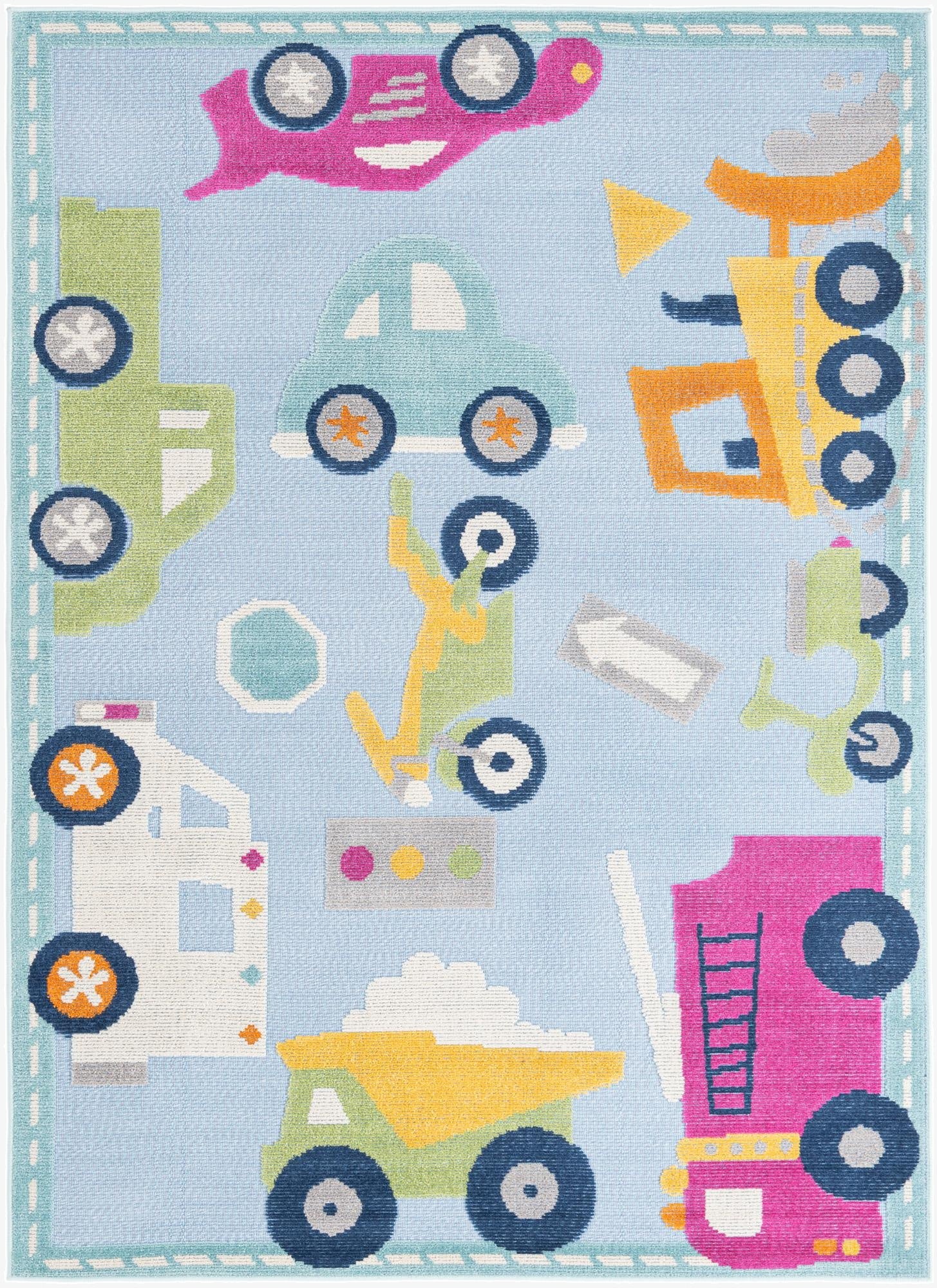 5' 3 x 7' 7  Washable  Indoor / Outdoor Rug