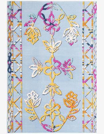 Light Blue Easy-Clean Indoor / Outdoor Rug