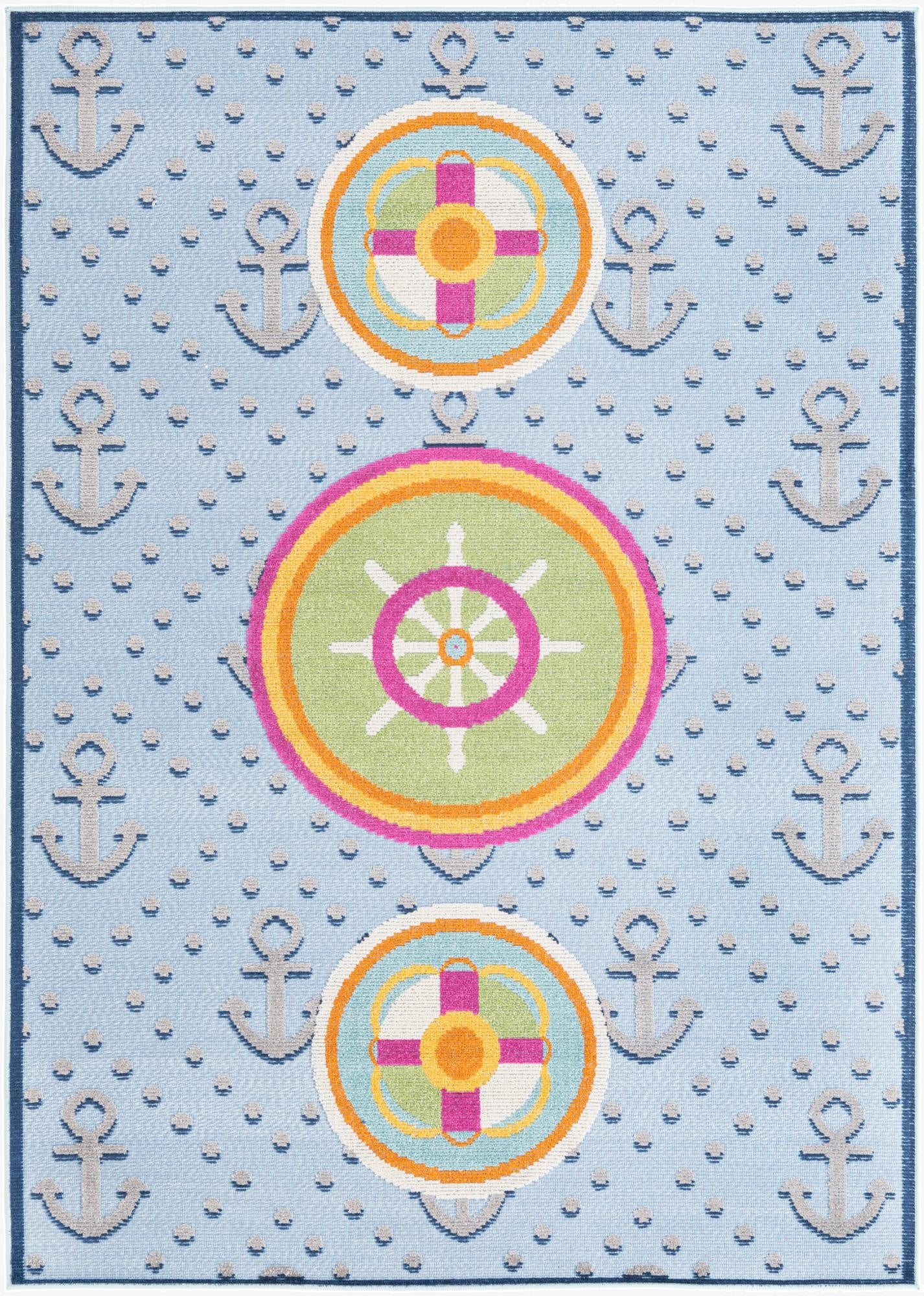 5' 3 x 7' 7  Washable  Indoor / Outdoor Rug