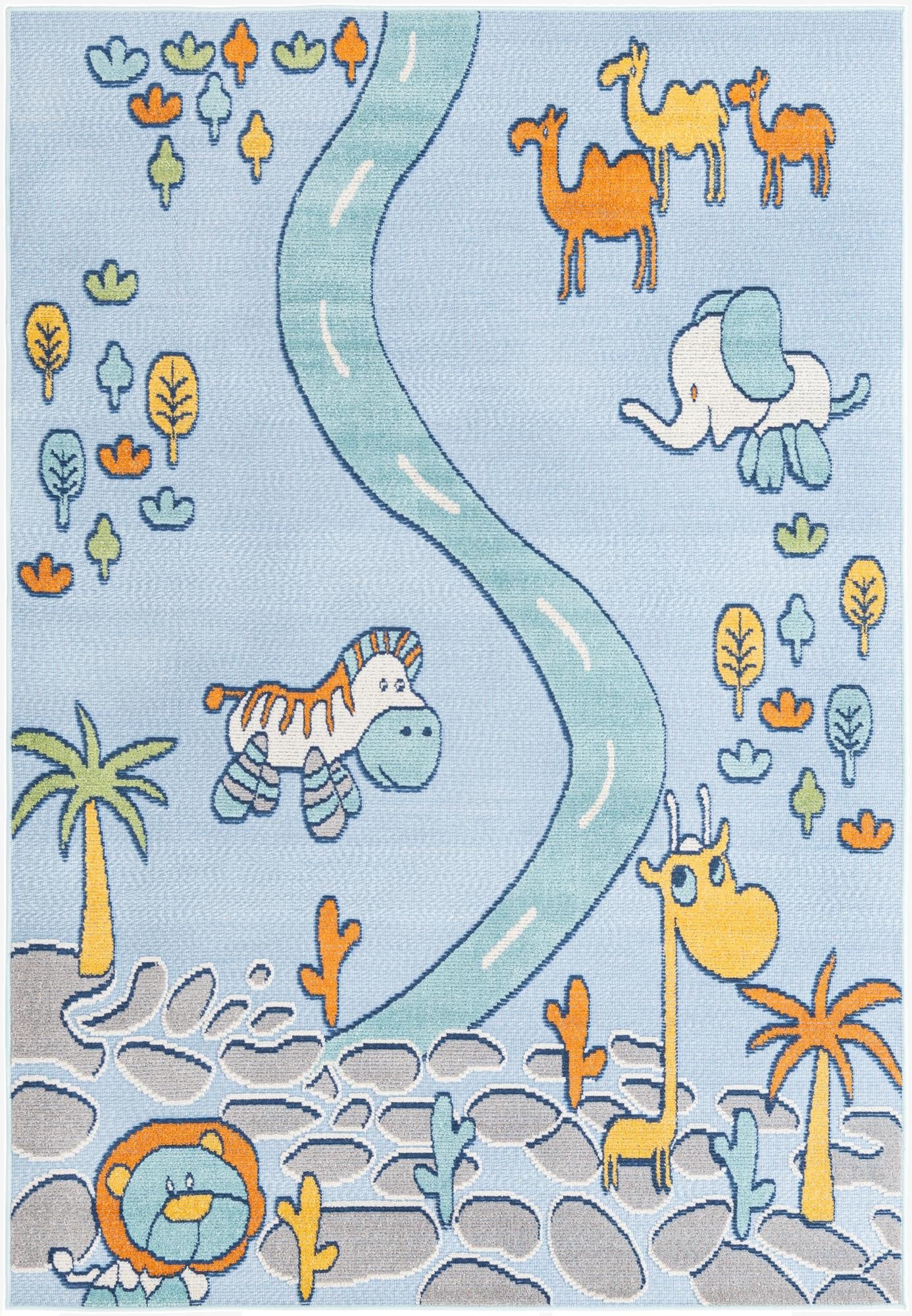 5' 3 x 7' 7  Washable  Indoor / Outdoor Rug