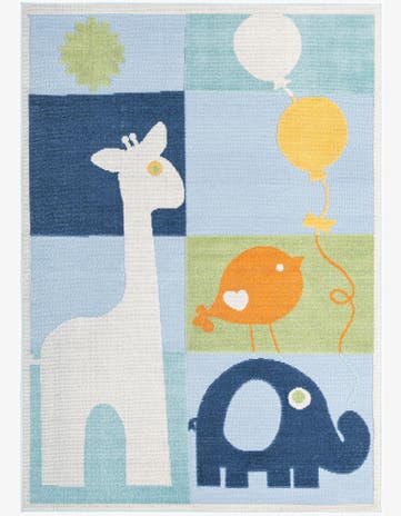 Light Blue Easy-Clean Indoor / Outdoor Rug
