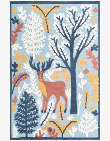 Light Blue Easy-Clean Indoor / Outdoor Rug