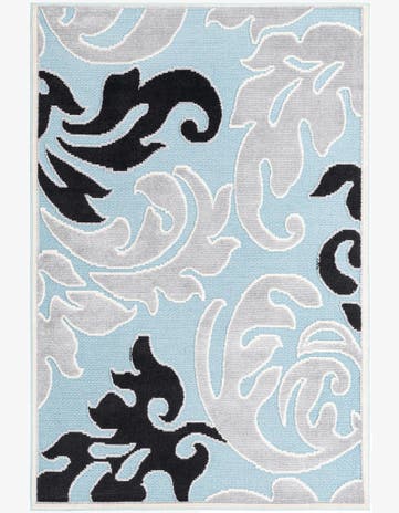 Light Blue Easy-Clean Indoor / Outdoor Rug