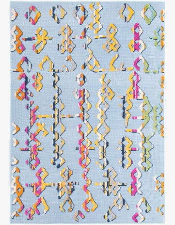 Light Blue Easy-Clean Indoor / Outdoor Rug