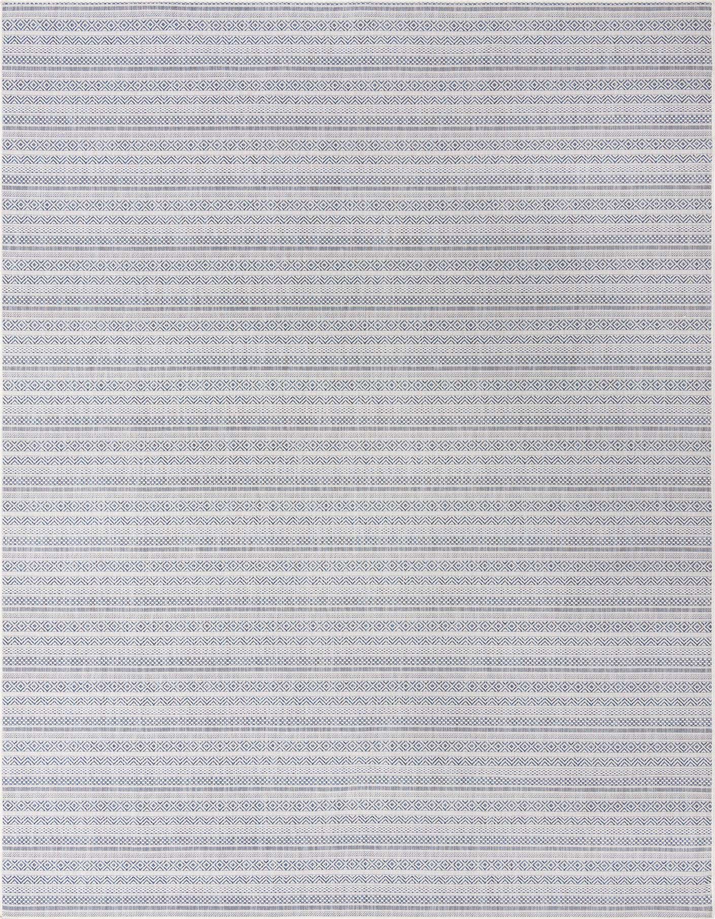 10' x 14' Easy-Clean Striped Indoor / Outdoor Rug