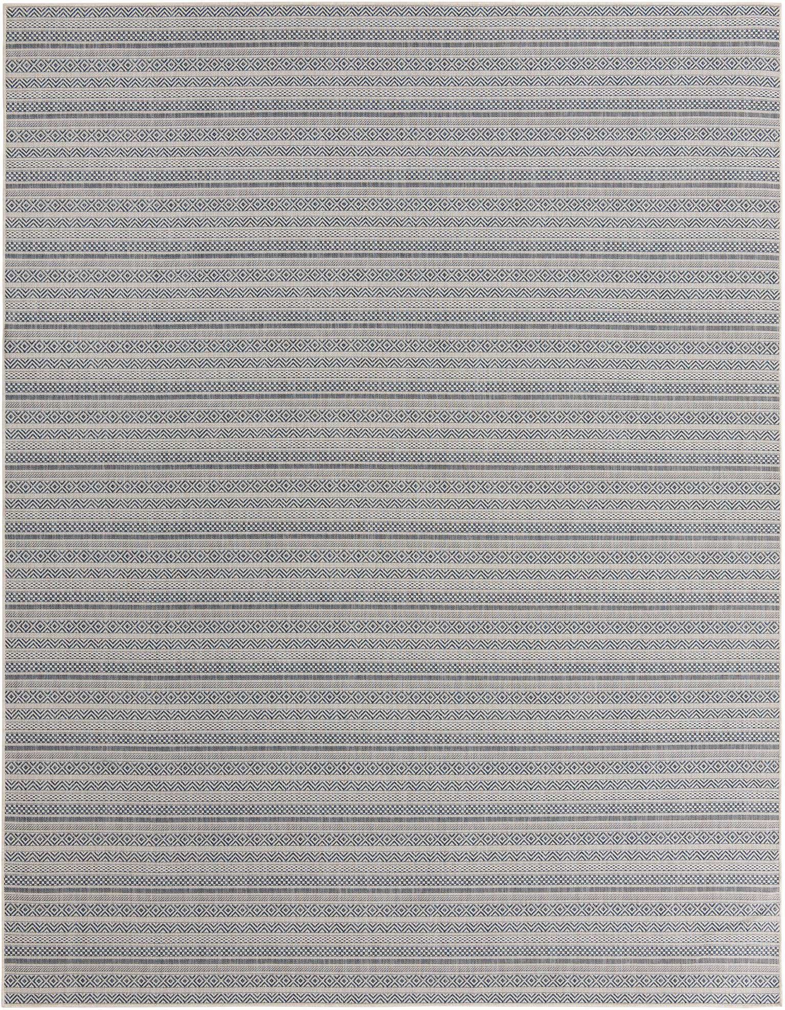 10' x 13' Easy-Clean Striped Indoor / Outdoor Rug