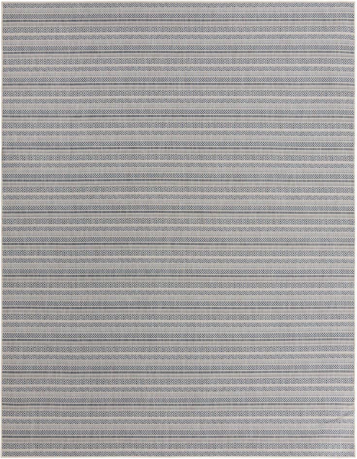 Detail image of 10' x 13' Easy-Clean Striped Indoor / Outdoor Rug