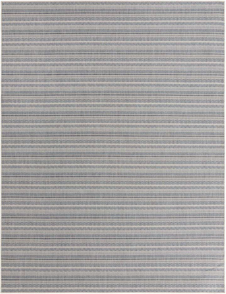 10' x 13' Easy-Clean Striped Indoor / Outdoor Rug
