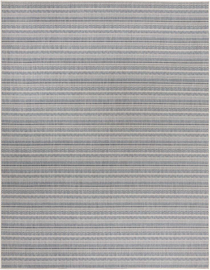 Detail image of 9' x 12' Easy-Clean Striped Indoor / Outdoor Rug